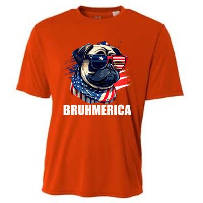 Bruhmerica French Bulldog Usa American Flag Distressed Great Gift Cooling Performance Crew T-Shirt