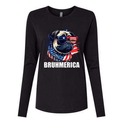 Bruhmerica French Bulldog Usa American Flag Distressed Great Gift Womens Cotton Relaxed Long Sleeve T-Shirt