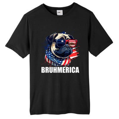 Bruhmerica French Bulldog Usa American Flag Distressed Great Gift Tall Fusion ChromaSoft Performance T-Shirt