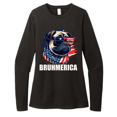 Bruhmerica French Bulldog Usa American Flag Distressed Great Gift Womens CVC Long Sleeve Shirt