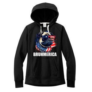 Bruhmerica French Bulldog Usa American Flag Distressed Great Gift Women's Fleece Hoodie