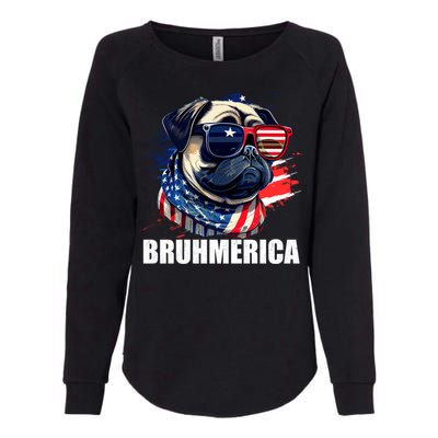 Bruhmerica French Bulldog Usa American Flag Distressed Great Gift Womens California Wash Sweatshirt