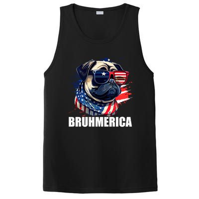 Bruhmerica French Bulldog Usa American Flag Distressed Great Gift PosiCharge Competitor Tank