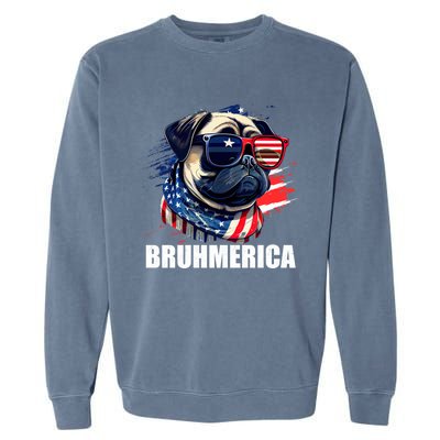 Bruhmerica French Bulldog Usa American Flag Distressed Great Gift Garment-Dyed Sweatshirt