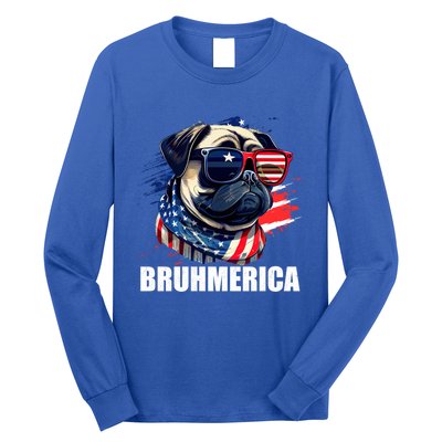 Bruhmerica French Bulldog Usa American Flag Distressed Great Gift Long Sleeve Shirt