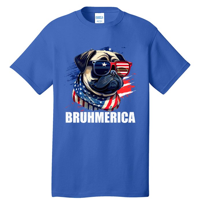 Bruhmerica French Bulldog Usa American Flag Distressed Great Gift Tall T-Shirt