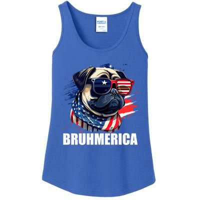 Bruhmerica French Bulldog Usa American Flag Distressed Great Gift Ladies Essential Tank