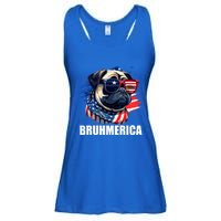 Bruhmerica French Bulldog Usa American Flag Distressed Great Gift Ladies Essential Flowy Tank