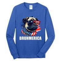 Bruhmerica French Bulldog Usa American Flag Distressed Great Gift Tall Long Sleeve T-Shirt