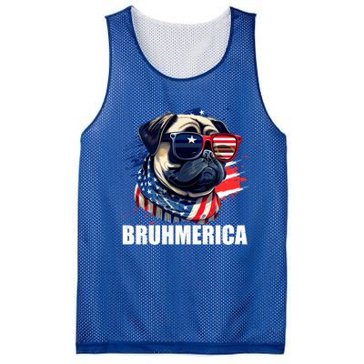 Bruhmerica French Bulldog Usa American Flag Distressed Great Gift Mesh Reversible Basketball Jersey Tank