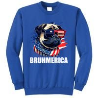 Bruhmerica French Bulldog Usa American Flag Distressed Great Gift Tall Sweatshirt