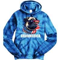 Bruhmerica French Bulldog Usa American Flag Distressed Great Gift Tie Dye Hoodie