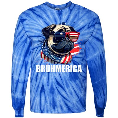 Bruhmerica French Bulldog Usa American Flag Distressed Great Gift Tie-Dye Long Sleeve Shirt