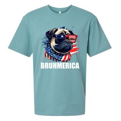 Bruhmerica French Bulldog Usa American Flag Distressed Great Gift Sueded Cloud Jersey T-Shirt