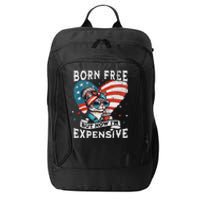 Born Free But Now IM Expensive Funny Mom Bun Cat July 4th City Backpack