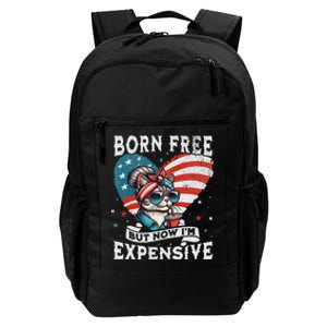 Born Free But Now IM Expensive Funny Mom Bun Cat July 4th Daily Commute Backpack