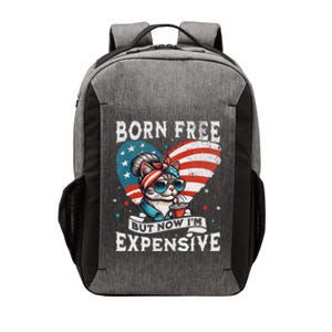 Born Free But Now IM Expensive Funny Mom Bun Cat July 4th Vector Backpack