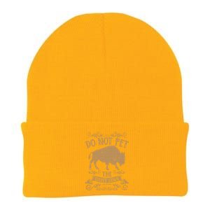 Buffalo Funny Bison Do Not Pet The Fluffy Cows Knit Cap Winter Beanie