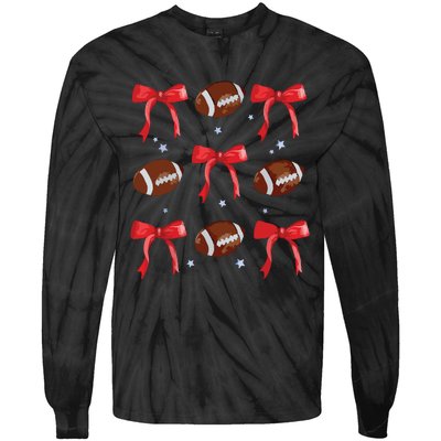 Bow Football Tie-Dye Long Sleeve Shirt