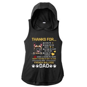 Best French Bulldog Dog Dad Lover Happy Fathers Day Ladies PosiCharge Tri-Blend Wicking Draft Hoodie Tank