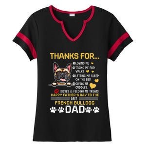 Best French Bulldog Dog Dad Lover Happy Fathers Day Ladies Halftime Notch Neck Tee