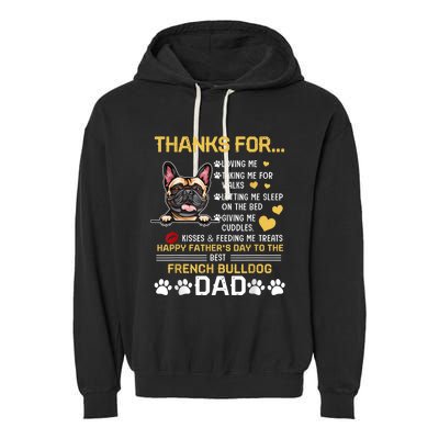 Best French Bulldog Dog Dad Lover Happy Fathers Day Garment-Dyed Fleece Hoodie