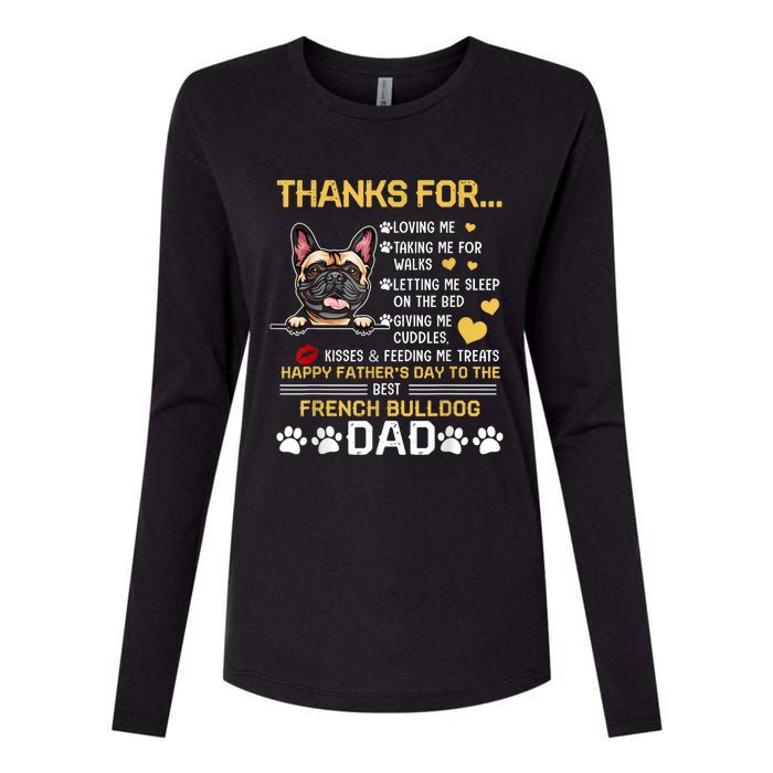 Best French Bulldog Dog Dad Lover Happy Fathers Day Womens Cotton Relaxed Long Sleeve T-Shirt