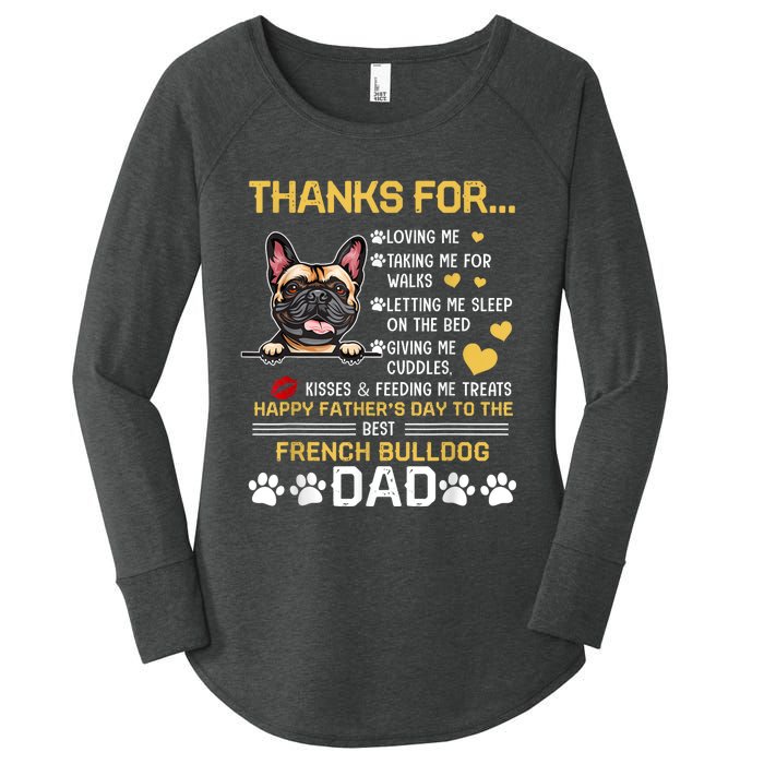 Best French Bulldog Dog Dad Lover Happy Fathers Day Women's Perfect Tri Tunic Long Sleeve Shirt