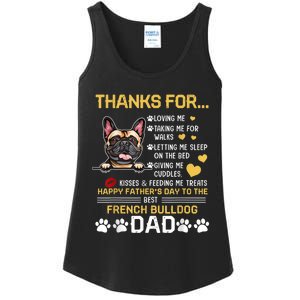 Best French Bulldog Dog Dad Lover Happy Fathers Day Ladies Essential Tank