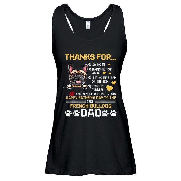 Best French Bulldog Dog Dad Lover Happy Fathers Day Ladies Essential Flowy Tank