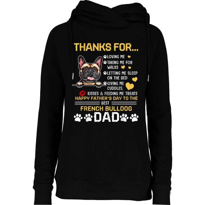 Best French Bulldog Dog Dad Lover Happy Fathers Day Womens Funnel Neck Pullover Hood