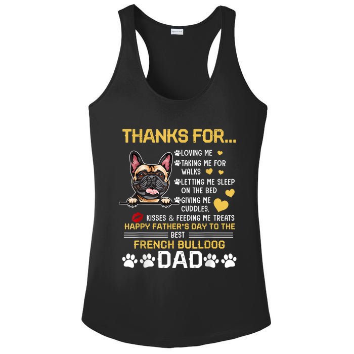 Best French Bulldog Dog Dad Lover Happy Fathers Day Ladies PosiCharge Competitor Racerback Tank