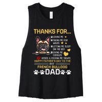 Best French Bulldog Dog Dad Lover Happy Fathers Day Women's Racerback Cropped Tank