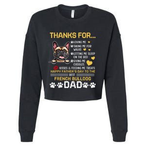 Best French Bulldog Dog Dad Lover Happy Fathers Day Cropped Pullover Crew