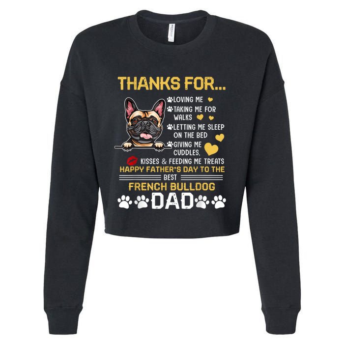 Best French Bulldog Dog Dad Lover Happy Fathers Day Cropped Pullover Crew