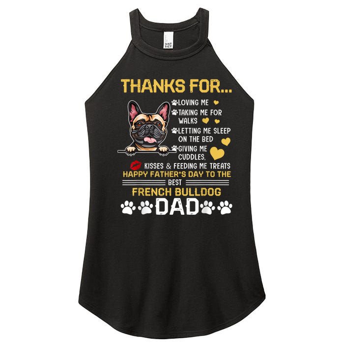 Best French Bulldog Dog Dad Lover Happy Fathers Day Women's Perfect Tri Rocker Tank