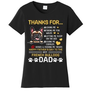 Best French Bulldog Dog Dad Lover Happy Fathers Day Women's T-Shirt