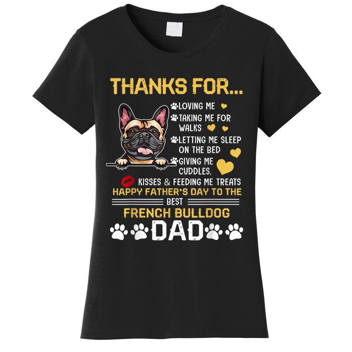 Best French Bulldog Dog Dad Lover Happy Fathers Day Women's T-Shirt