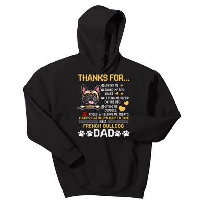 Best French Bulldog Dog Dad Lover Happy Fathers Day Kids Hoodie