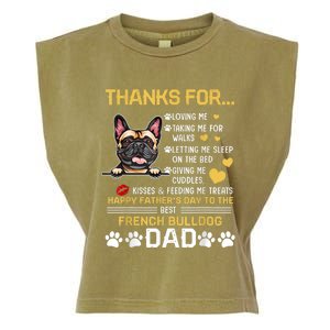 Best French Bulldog Dog Dad Lover Happy Fathers Day Garment-Dyed Women's Muscle Tee