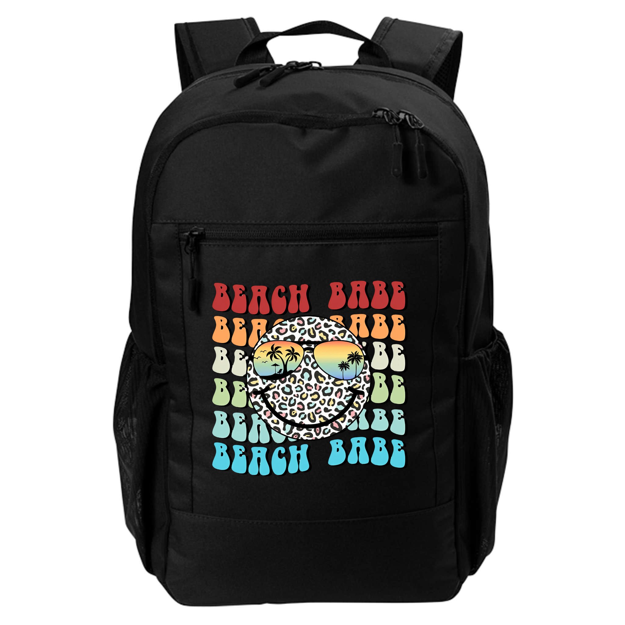Beach Funny Babe Summer Retro Vacation Beach And Summer Leopard Backpack