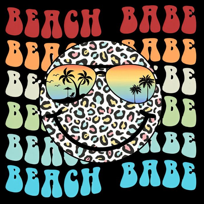 Beach Funny Babe Summer Retro Vacation Beach And Summer Leopard Drawstring Bag