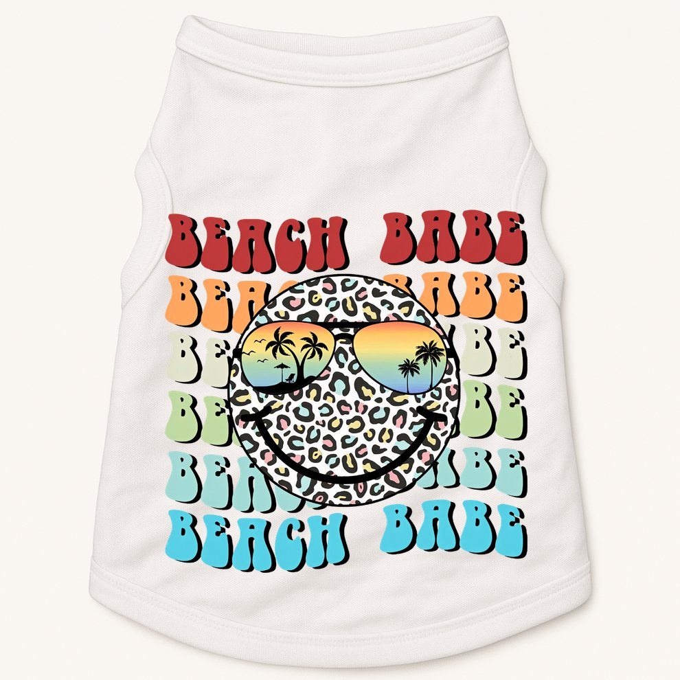 Beach Funny Babe Summer Retro Vacation Beach And Summer Leopard Doggie Tank