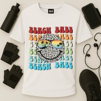 Beach Funny Babe Summer Retro Vacation Beach And Summer Leopard Cooling Performance Crew T-Shirt