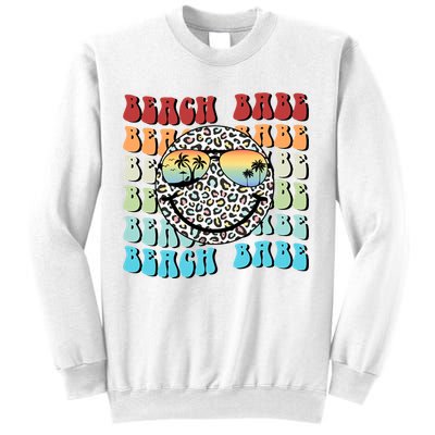 Beach Funny Babe Summer Retro Vacation Beach And Summer Leopard Sweatshirt