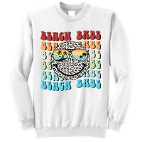 Beach Funny Babe Summer Retro Vacation Beach And Summer Leopard Sweatshirt