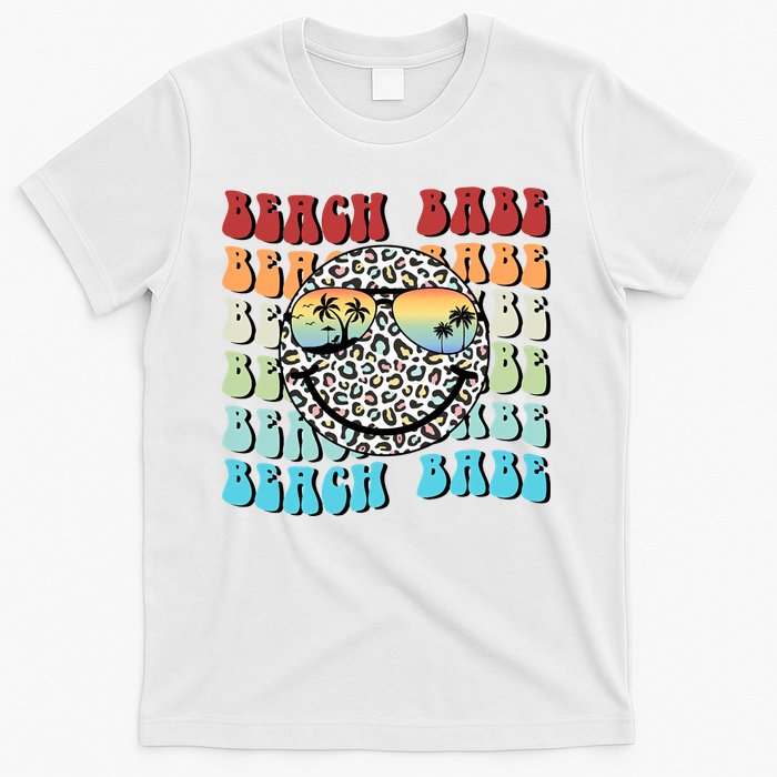 Beach Funny Babe Summer Retro Vacation Beach And Summer Leopard T-Shirt