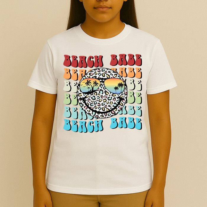 Beach Funny Babe Summer Retro Vacation Beach And Summer Leopard T-Shirt