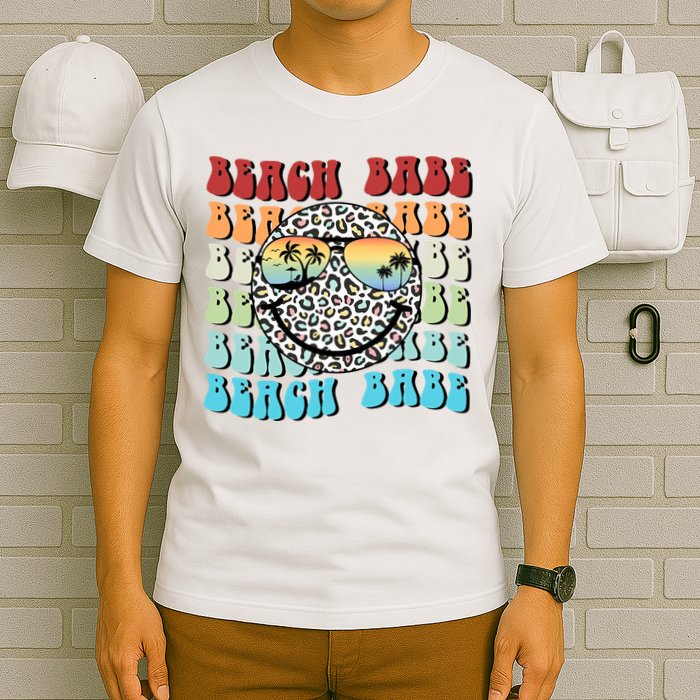 Beach Funny Babe Summer Retro Vacation Beach And Summer Leopard T-Shirt
