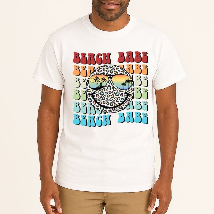 Beach Funny Babe Summer Retro Vacation Beach And Summer Leopard Tall T-Shirt